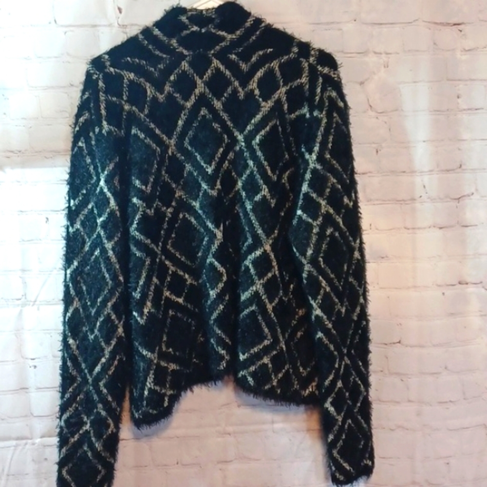 August Silk Chic Black Diamond Pattern Women's Sw… - image 2